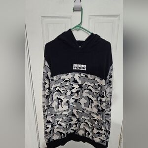 Mens, XXL, Puma, blue camouflage hoodie.